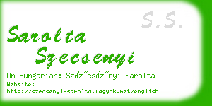 sarolta szecsenyi business card